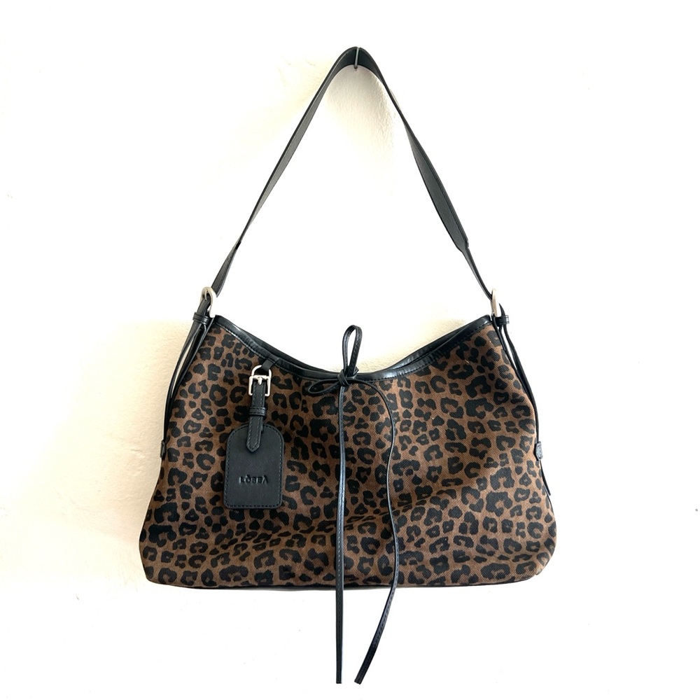 SOLD!
LOSEA STUDIO - Leopard print leather shoulder bag with adjustable strap